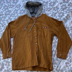 Wrangler Brown Hooded Shirt Jacket